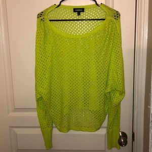 EXPRESS long sleeve sweater mesh top